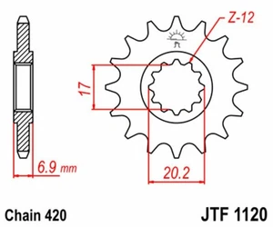 PIÑON JT JTF1120.12 SHERCO SE 50 R AMERICA - Imagen 1 de 1
