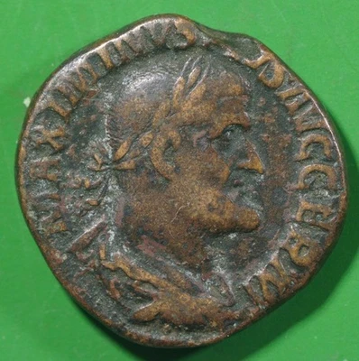 Roman Imperial ae Sestertius Coin of Maximinus ( Thrax) SALUS @0044 - Image 1 of 3