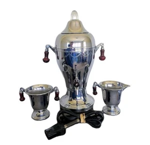 Farberware Chrome Coffee Percolator Set # 100 Creamer Sugar Works Vintage 1940's - Bild 1 von 3
