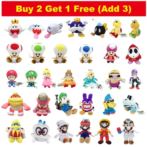 Gift Super Mario Bros Plush Koopa Yoshi Luigi Larry Peach Toad Soft Doll Kid Toy Cover
