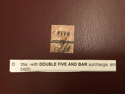 ICOLLECTZONE British Honduras 35 VF used double bar surcharge  - Image 1 of 2