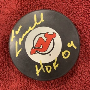 LOU LAMORIELLO NHL Signed Autograph New Jersey Devils PUCK - HOF 09 Inscription - Picture 1 of 1