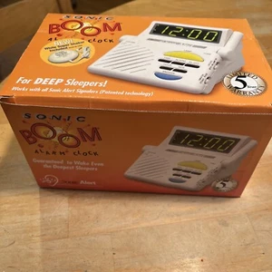 Sonic Boom Alarm Clock SB1000 w/ White Super Shaker NIB For Deep Sleepers Alert - Picture 1 of 4