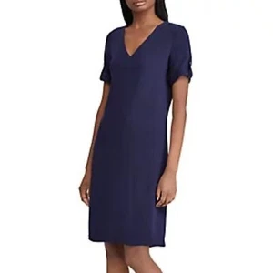 Lauren Ralph Lauren Navy Blue Varintra Roll Tab Short Sleeve Shirt Dress NWT 12 - Picture 1 of 7