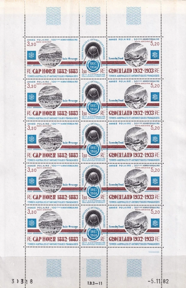 FRENCH ANTARCTICA 1983 MNH Cape hope issue sc. C75a cv. $75 usd - Image 1 of 1