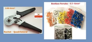 600 BOOTLACE FERRULES KIT 0.5-6mm² + CRIMP TOOL FOR CORD END TERMINALS 0.25-6mm² - Picture 1 of 1