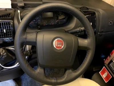 FOR FIAT DUCATO 3 06+ PERFORATED LEATHER STEERING WHEEL COVER BLUE DOUBLE STITCH - Image 1 of 4