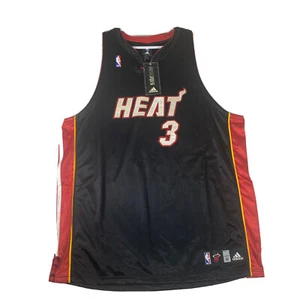 DWAYNE WADE Adidas Miami Heat Basketball Jersey Size 52 EUC RARE VTG Sewn Stitch - Picture 1 of 13