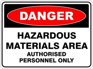 HAZARDOUS MATERIALS AREA - SELF ADHESIVE STICKER / DECAL / SIGN | HEALTH & SAFET - Picture 1 of 7