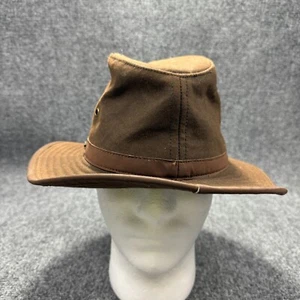 Outback Hat Mens Small Brown Waxed Canvas Oilskin Madison River Packable - Picture 1 of 17