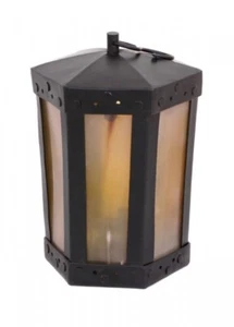 Laterne mit Hornfenstern, 6-eckig, handgefertigt - Bild 1 von 3