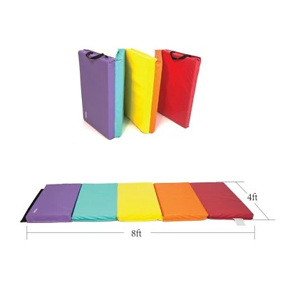 2" Thick Folding Aerobic Gymnastics Yoga Mat with Carrying Strap Five Panels 8ft - Image 1 of 4
