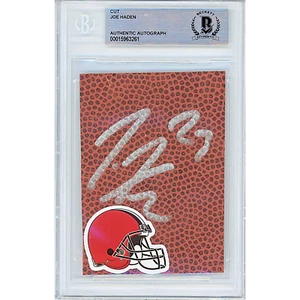 Joe Haden Signed Football Cut Beckett BAS Slabbed Cleveland Browns NFL Auto - Picture 1 of 5