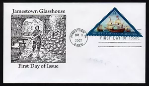 USA, SCOTT # 4136, RICHARD THOMAS FDC COVER JAMESTOWN SETTLEMENT GLASSHOUSE 2007 - Picture 1 of 2