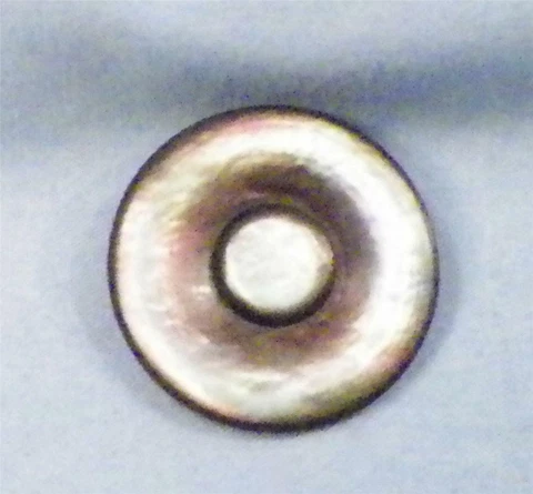 Antique Smoky Mother of Pearl Button Raised Circle Carved Iridescent Smokey #44 Cover