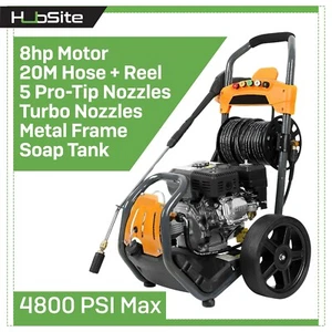 Heavy Duty 8HP 4800 PSI HIGH PRESSURE WATER WASHER CLEANER GURNEY 20M Hose - Picture 1 of 24