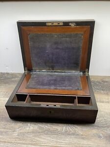 Antique Writing Box 1800's Victorian Travel Carriage Lap Desk