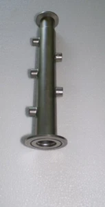 Straight SST Vacuum Fitting KF40 KF25 Manifold 1/8" Threaded Ports 9" L NEW - Picture 1 of 7