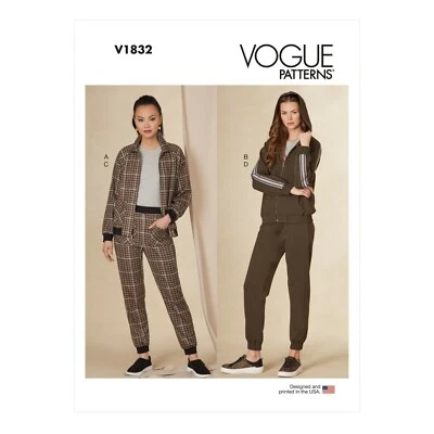 Vogue Schnittmuster V1832 - Hose und Jacke - Sportanzug - Jogger - Bild 1 von 4