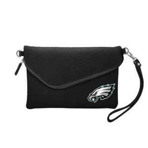 Philadelphia Eagles Purse Pebble Fold Over Crossbody Black - Special Order - Picture 1 of 1