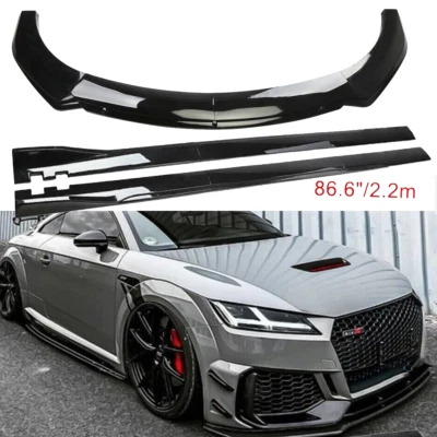 Glossy Black Front Lower Bumper Lip Splitter Spoiler For AUDI A8 - Изображение 1 из 4