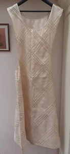 Medieval Surcoat Over Dress Gown Pale Gold Satin 42" Hip Open Sided - Picture 1 of 5