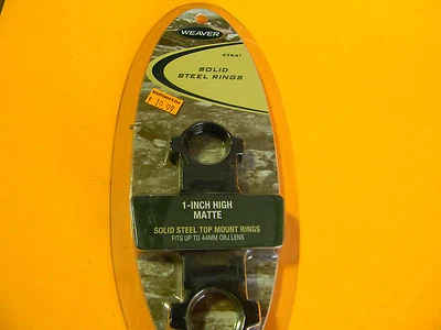 MILLETT Weaver 1" Steel Rings, High, Matte Blue, #47641