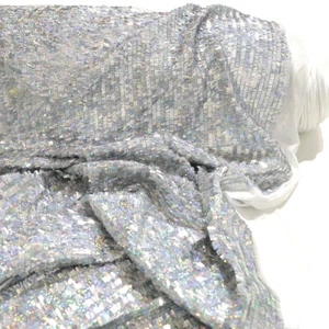 50cm Glamour Glanz Stoff mit Pailletten für Hochzeit Deko Rock Kleider Meterware - Bild 1 von 1