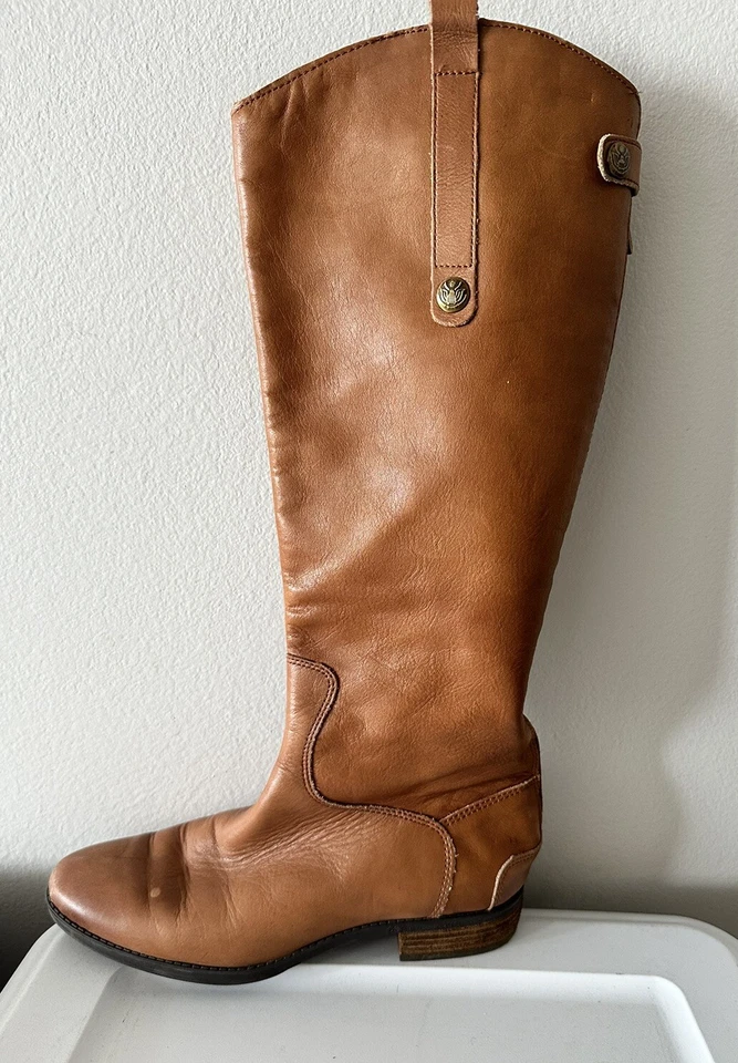 Sam Edelman Boots Womens 8M Penny Tan Cognac Leather Tall Riding Equestrian Boho - Image 1 of 4