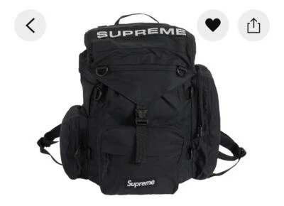 Mochila Supreme SS23 Militar Field Box Logo Bolso Negro Escuela Computadora Oficina Foto 1 de 4