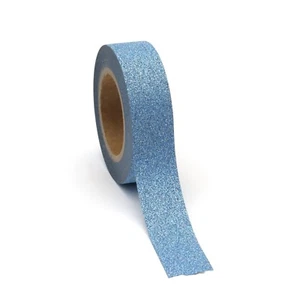 Glitter Tape Blue Washi 10 Metres - Picture 1 of 7