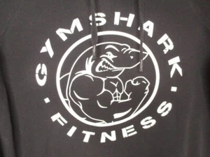 Gymshark Hoodie Mens Medium Black Graphic Logo Fleece Gym Casual - Picture 1 of 12