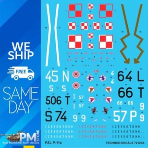 Techmod 72123 1/72 PZL P-11c Polish fighter aircraft Wet Decal WWII - Picture 1 of 8