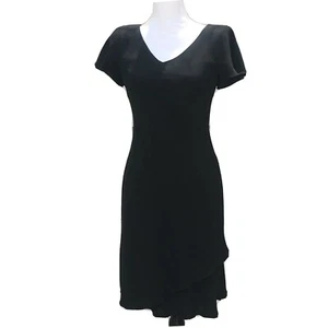 Vestido Granero Negro Talla 4 Manga Acampanada y Dobladillo Coqueto Fecha Noche Ir a Cena - Imagen 1 de 4