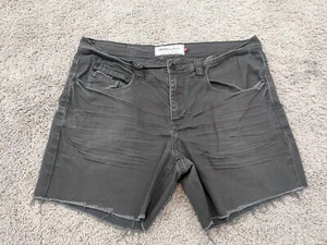 Empyre Denim Shorts Women's Size 36 Skinny Black Washed Raw Hem Cut Off - Picture 1 of 11