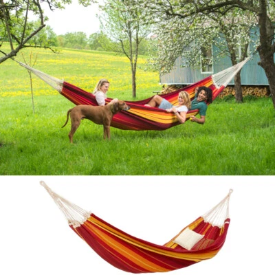 AMAZONAS Hängematte Gigante XXL lava gestreift Familie 4 Personen Indoor Outdoor