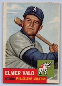 1953  ELMER VALO - Topps Baseball Card # 122 - PHILADELPHIA ATHLETICS
