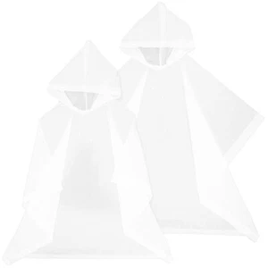 2 Pcs Rain Poncho for Outdoor Reusable Raincoat with Hoods Travel - Picture 1 of 12