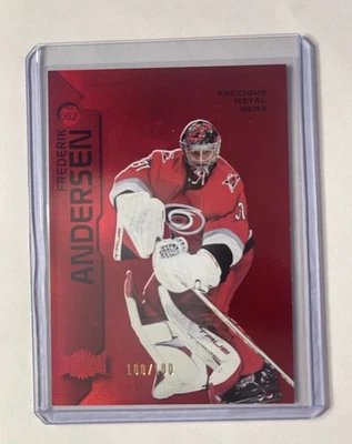 2023-24 Skybox Metal Universe Precious Metal Gems Red FREDERIK ANDERSEN 100/100 - Image 1 of 2