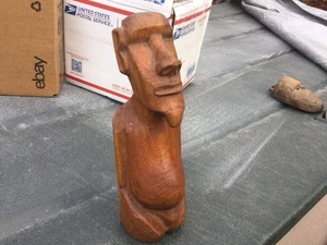 Vintage Wooden Statue Figure Easter Island No Reserve - Picture 1 of 6