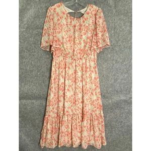 Arula Your Favorite You Midikleid Blumen Übergröße rosa grün Flatterärmel L - Bild 1 von 9
