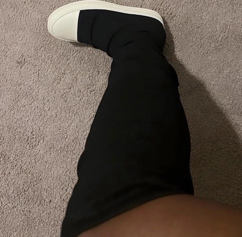 Botas de mezclilla negras RICK OWENS DRKSHDW Hollywood $900 para mujer nuevas y auténticas talla 41 Foto 1 de 3