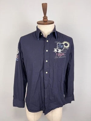 LA MARTINA Blue Long Sleeve Embroidered Logo #2 Slim Fit Button Down Shirt Sz S - Image 1 of 4