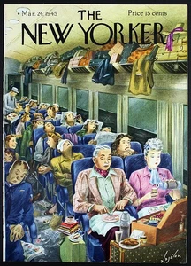 The New Yorker Vintage Magazine Cover Mar 24 1945 Multi-Color Print by Alajalov - Picture 1 of 3