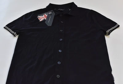 French Connection Men's Short Sleeve Casual Button Up Knit Size L Blue - Image 1 of 4