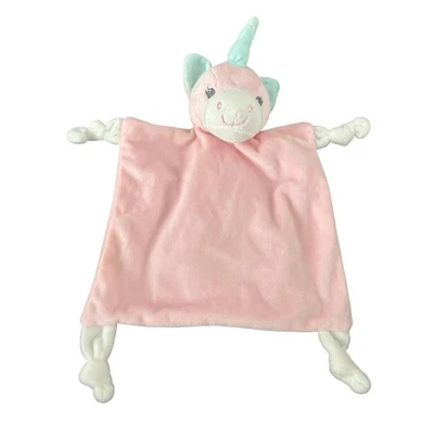 DanDee rosa unicornio Lovey. 12x14 pulgadas. Características nudos bordados. Peluche Foto 1 de 2