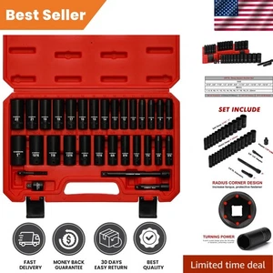 31-Piece 3/8-Inch Deep Impact Socket Set - Chrome Vanadium & Extensions Included - Bild 1 von 10