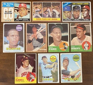 (10) 1960s TOPPS BASEBALL HOF/STAR CARDS FORD YASTRZEMSKI GOOD-VG-EX READ DESC - Picture 1 of 23