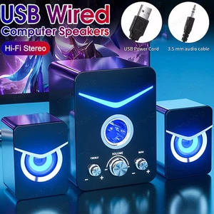 3,5 mm USB Komputer Głośniki System Stereo Bass Subwoofer do komputera stacjonarnego Laptop PC - Zdjęcie 1 z 8