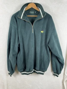 Masters Golf Fleece Pullover Jacke Herren Large Grün 1/4 Reißverschlusstaschen - Bild 1 von 12